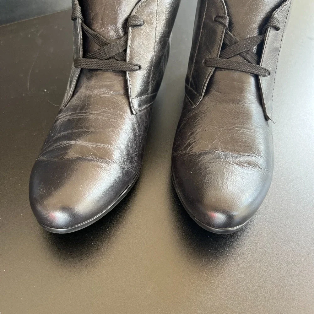 Munro American Chukka Boots Women's Size US 10 Black Leather Comfort Ankle Boots